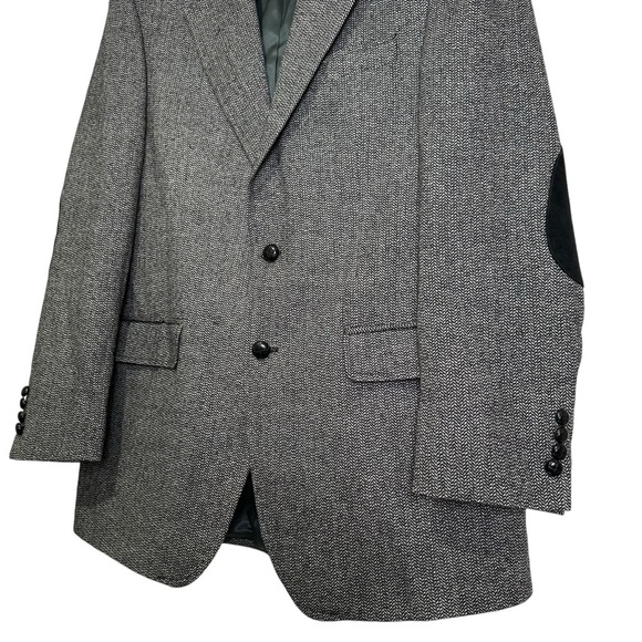 Lauren Ralph Lauren Black & White Herringbone Wool Sport Coat Blazer - Picture 2 of 5